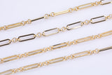 18k Gold Large Figaro Chain 5x14mm by the yard