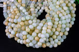 Natural Peruvian Green OPAL Beads - Round - 6mm 8mm 10mm or 12mm - Full 15.5" 15.5 inch strands Smooth Gemstone Beads