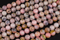 Natural AUSTRALIAN PINK OPAL Beads - Round - 6mm 8mm 10mm or 12mm - Full 15.5" 15.5 inch strands Smooth Gemstone Beads