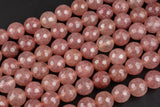 Natural Strawberry Quartz, High Quality in Faceted Round- Full 15.5 Inch Long Strand! Gemstone Beads- 12mm