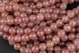 Natural Strawberry Quartz, High Quality in Faceted Round- Full 15.5 Inch Long Strand! Gemstone Beads- 12mm