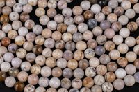 Natural Smokey Dentrite Agate Opal- Faceted Round sizes 6mm and 8mm Smooth Gemstone Beads