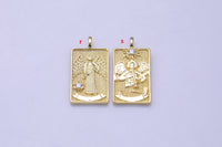 Tarot Cards Charms Gold Tarot Card Charm Tarot Deck Pendant with CZ Cubic Zirconia 15x28mm