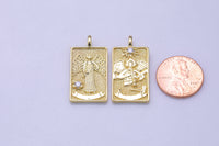 Tarot Cards Charms Gold Tarot Card Charm Tarot Deck Pendant with CZ Cubic Zirconia 15x28mm