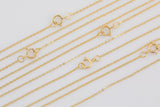 Extra Dainty 14K 14/20 GOLD FILLED Necklace Chain Made in USA Delicate Everyday Chain, Tight 1mm Flat Cable w/ Spring Clasp High Quality