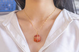 Raw Carnelian Necklace Pendant Handwrapped in USA Healing Crystal Chakra Stone Carnelian Necklace Carnelian Jewelry Pre-charged