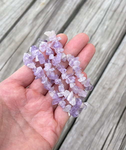 Pink Amethyst Chip Bracelet Stretchy String Bracelet Natural Gemstone Crystal Bracelets Pre-charged Handmade Jewelry Bracelet