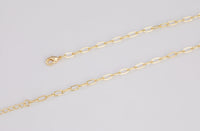 Modern Chain Choker Gold Rectangular (3x6mm) Link Basic Gold Chain Thin Dainty Necklace - Layering Necklace - Simple Chain Handmade Jewelry