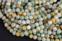 Natural Burmese Jade 8mm Faceted Round Beads 15.5" Strand Gemstone Beads