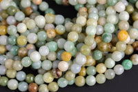 Natural Burmese Jade 8mm Faceted Round Beads 15.5" Strand Gemstone Beads