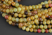 Flower Jade Beads 4mm 6mm 8mm 10mm Round Beads 15.5" Strand Gemstone Beads