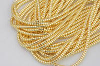 Medium Light Gold Pyrite- Barrel Heishi- Hematite Strands- Medium Light Gold- 4mm 6mm 8mm