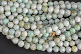 Natural Burmese Jade 6mm 8mm 10mm 12mm Round Beads Real Genuine Jade Gemstone from Vietnam 15.5" Strand Gemstone Beads