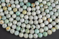 Natural Burmese Jade 6mm 8mm 10mm 12mm Round Beads Real Genuine Jade Gemstone from Vietnam 15.5" Strand Gemstone Beads