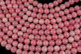 Cotton Pink Jade, High Quality in Smooth Round- 6mm, 8mm, 10mm, 12mm -Full Strand 15.5 inch Strand AAA Quality