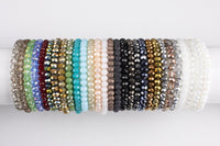 6mm Stackable Crystal Elastic Bracelets - Handmade with High Quality Elastlic - WHOLESALE - 7.5"