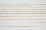 18K Gold plated Oval Chain Dainty Oval Textured Figaro Chain Assortment Oval Figaro Chain High Quality Chain - 1 yard / 3 feet