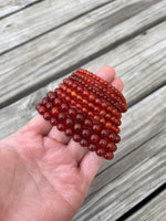 Carnelian Bracelet AAA 4mm 6mm 8mm 10mm Round Stretchy String Bracelet Natural Carnelian Bracelet AAA Quality Chakra Bracelets Pre-charged