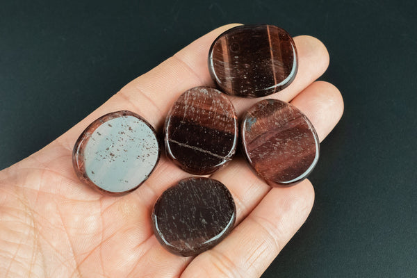 Natural Red Tiger Eye Small Flat Disk Pieces Healing Stones about 1" across Pre-charged