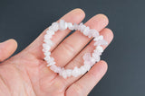 Pale Rose Quartz Chip Bracelet Stretchy String Bracelet Natural Gemstone Crystal Bracelets Pre-charged Handmade Jewelry Bracelet