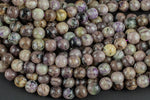 Natural Charorite, High Quality in Faceted Round- 6mm, 8mm, 10mm- Full 15.5 Inch Strand Gemstone Beads