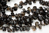 Natural Smokey Quartz beads, Nugget Drops Brios- Full Strand 15 inch Strand- High Polish-12x15mm