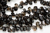 Natural Smokey Quartz beads, Nugget Drops Brios- Full Strand 15 inch Strand- High Polish-12x15mm