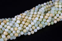 Natural Peruvian Green OPAL Beads - Round - 6mm 8mm 10mm or 12mm - Full 15.5" 15.5 inch strands Smooth Gemstone Beads