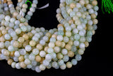 Natural Peruvian Green OPAL Beads - Round - 6mm 8mm 10mm or 12mm - Full 15.5" 15.5 inch strands Smooth Gemstone Beads