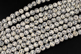 Natural Dalmatian Jasper, High Quality in Matte Round, 4mm, 6mm, 8mm, 10mm, 12mm- Full 16 inch Strand AAA Quality Gemstone Beads