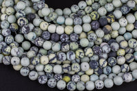 Natural Pale Turquoise , High Quality in Matt Matte Round- 6mm, 8mm, 10mm, 12mm- Full 15.5 Inch strand. AAA Quality Gemstone Beads