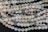Natural Matte Montana Flower Agate,High Quality in Round-4mm, 6mm, 8mm, 10mm, 12mm-Full 15.5 Inch Strand AAA Quality Gemstone Beads