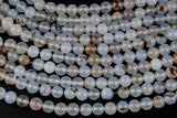 Natural Montana Flower Agate Agate, High Quality in Round- 4mm, 6mm, 8mm, 10mm- Full 15.5 Inch Strand- Smooth Gemstone Beads