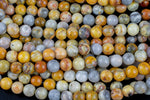 Natural Mexican Crazy Laced Agate Round 4mm, 6mm, 8mm, 10mm, 12mm- Full 15.5 Inch Strand Smooth Gemstone Beads