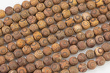 Dzi Beads Dark Brown Eye Matt Round Beads. A Quality Full Strand -Full Strand 15.5 inch Strand