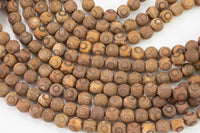 Dzi Beads Dark Brown Eye Matt Round Beads. A Quality Full Strand -Full Strand 15.5 inch Strand