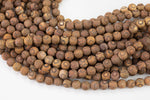 Dzi Beads Dark Brown Eye Matt Round Beads. A Quality Full Strand -Full Strand 15.5 inch Strand