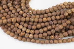 Dzi Beads Dark Brown Eye Matt Round Beads. A Quality Full Strand -Full Strand 15.5 inch Strand