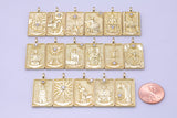 Tarot Cards Charms Gold Tarot Card Charm Tarot Deck Pendant with CZ Cubic Zirconia 15x28mm