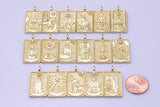 Tarot Cards Charms Gold Tarot Card Charm Tarot Deck Pendant with CZ Cubic Zirconia 15x28mm