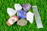 Beginner Set LARGE 8 Chakra Crystal Stones Set : 8 Natural Stones (Healing Stones, Rough Stones, Healing Crystals) Style A Crystals