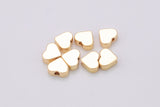 8pc 18K Gold Heart Bead- 8 pieces per Order- 8mm