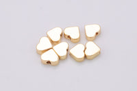 8pc 18K Gold Heart Bead- 8 pieces per Order- 8mm