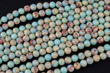 Natural Impression Sea Sediment Jasper Round Beads 4mm 6mm 8mm 10mm Aka Snake Skin Jasper Aqua Terra Jasper 15.5" Strand Smooth