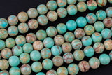 Natural Impression Sea Sediment Jasper Round Beads 4mm 6mm 8mm 10mm Aka Snake Skin Jasper Aqua Terra Jasper 15.5" Strand Smooth