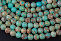 Natural Impression Sea Sediment Jasper Round Beads 4mm 6mm 8mm 10mm Aka Snake Skin Jasper Aqua Terra Jasper 15.5" Strand Smooth