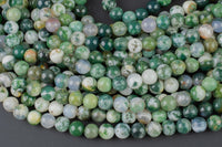 Natural Tree Agate Beads AAA Grade Round - 4mm, 6mm, 10mm, 12mm AAA Quality Smooth Gemstone Beads