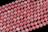 Cotton Pink Jade, High Quality in Smooth Round- 6mm, 8mm, 10mm, 12mm -Full Strand 15.5 inch Strand AAA Quality