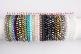 6mm Stackable Crystal Elastic Bracelets - Handmade with High Quality Elastlic - WHOLESALE - 7.5"