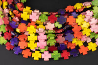 20mm Cross Magnesite Multi Color- 15.5 inches per strand